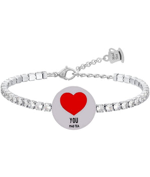 Bracciale tennis monetina cuore "You"